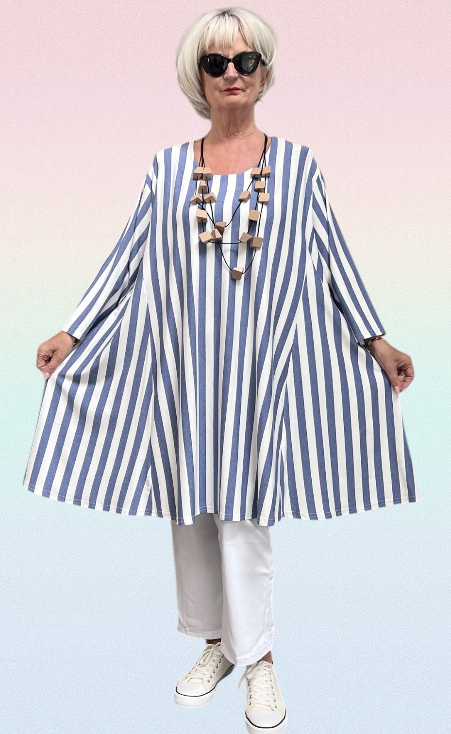 New Jersey oversized viscose A-lijn jurk/tuniek extra wijd/ stretch