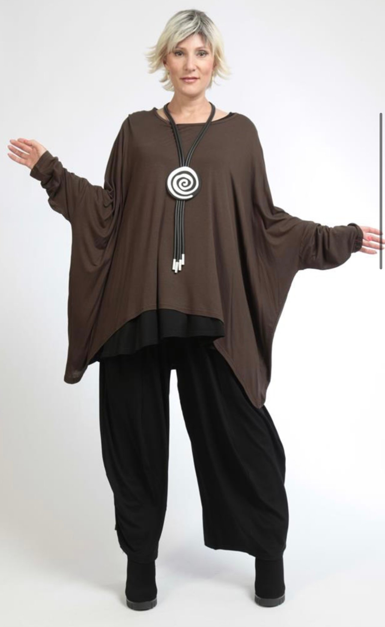 AKH oversized viscose jerseyA-lijn top/tuniek apart stretch