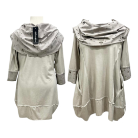 Vincenzo Allocca oversized de modieuze kleuring katoen A-lijn tuniek met aparte kraag  stretch