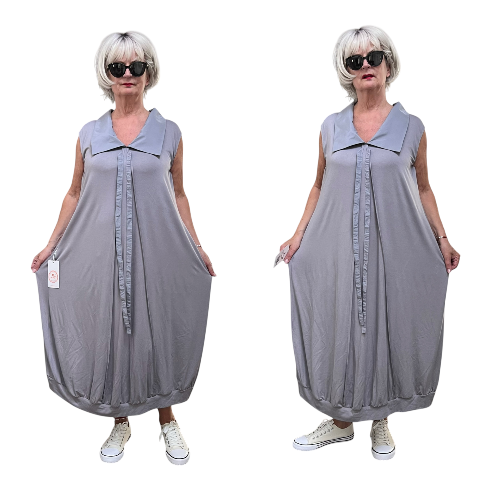 ALYANS viscose A-lijn jurk stretch