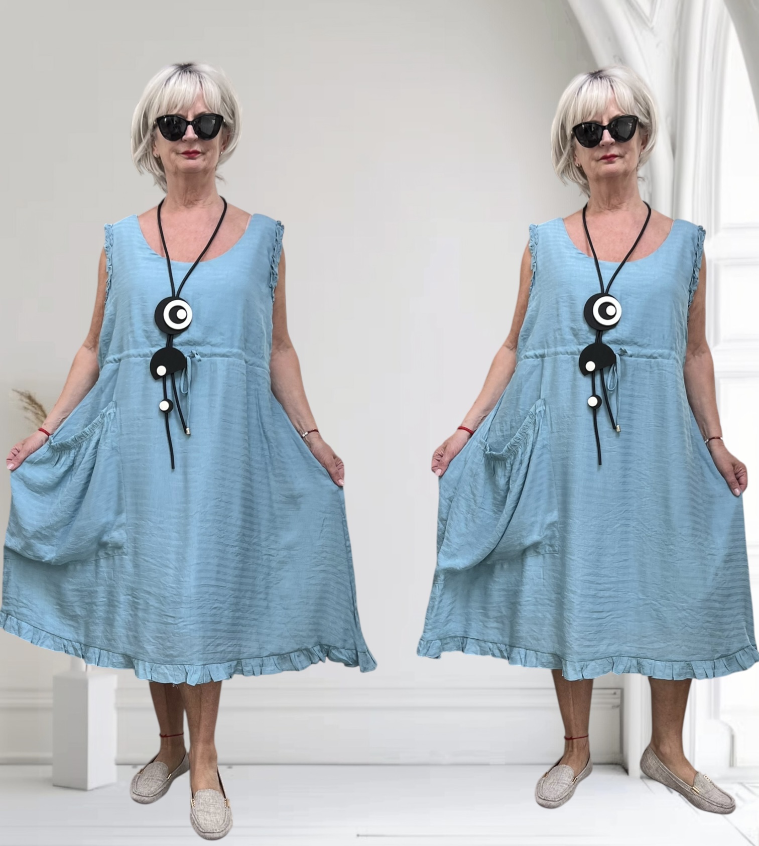 Pomme Rouge Paris  viscose  A-lijn jurk/gevoerd