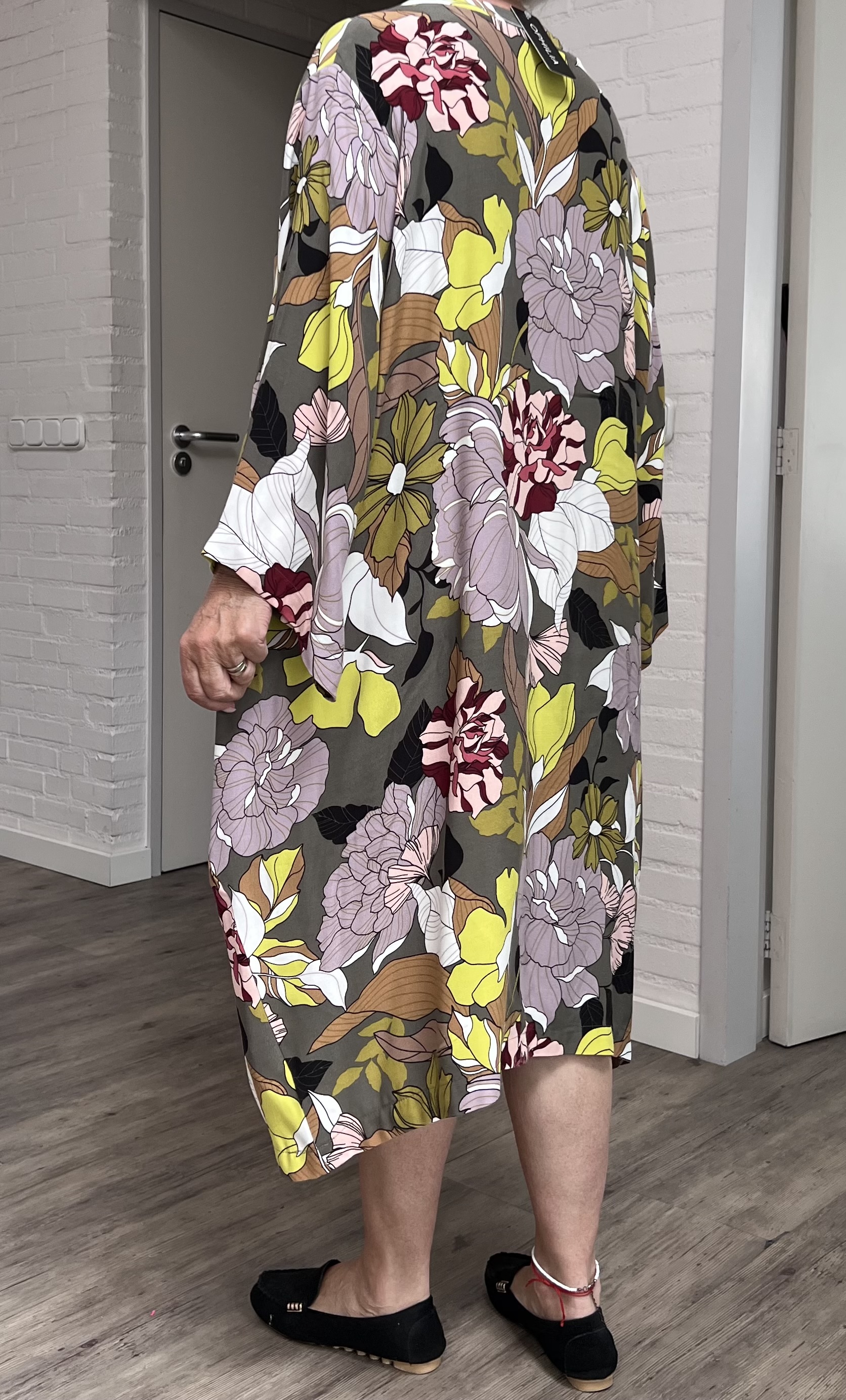 Ophilia oversized viscose jurk met zakken