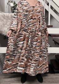 Mila Ragazza oversized A-lijn knitted jersey boho jurk  apart (extra groot) met zakken 