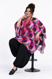 ITALIA MODA oversized chiffon tuniek/ poncho/gevoerd