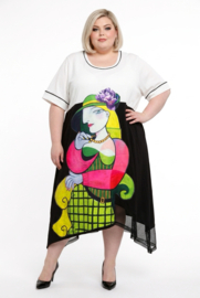 CN-G viscose A-lijn jurk met zakken stretch