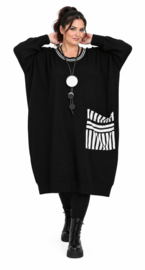 AKH oversized gebreide tuniek/jurk  apart stretch