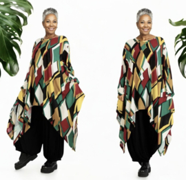 AKH viscose asymmetrisch oversized A-lijn tuniek/top met zakken apart stretch