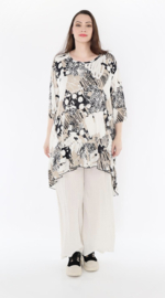 AKH oversized viscose A-lijn tuniek /apart/stretch  zwart/beige