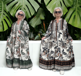 ITALIA oversized viscose A-lijn BOHO jurk/in meerdere kleuren