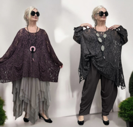 Moonshine de modieuze kleuring oversized kanten top /in meerdere kleuren