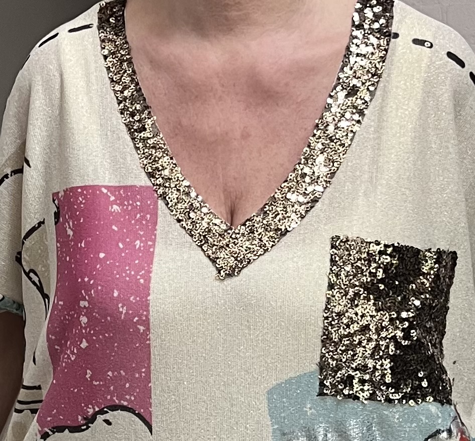 CHARME MODA oversized jurk met glitters stretch
