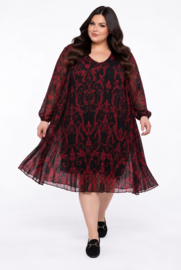 ITALIA MODA  viscose chiffon met accordeonplissé A-lijn jurk gevoerd /stretch/in meerdere kleuren