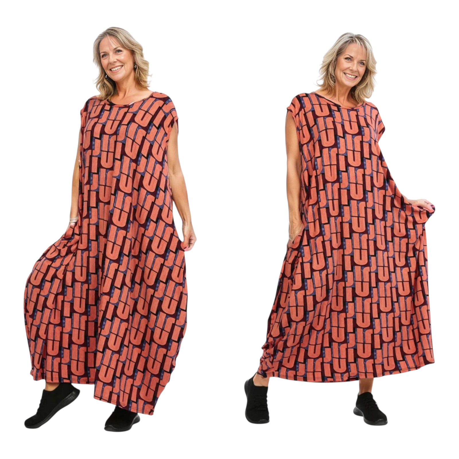 AKH oversized viscose A-lijn jurk /apart/stretch