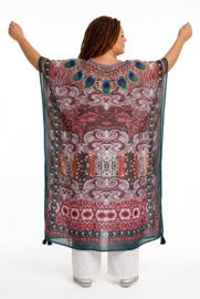 ONE OF A KIND  viscose zomer poncho/tuniek ( extra groot)