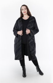 AKH oversized katoen mix jersey A-lijn blazer/vest apart stretch