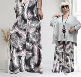 ITALY Mode jersey viscose  wijde broek apart /zeer rekbaar