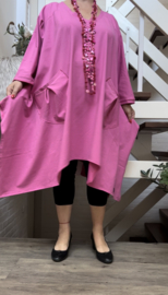 Ilona oversized A-lijn jersey viscose tuniek/jurk met zakken apart stretch  (extra groot)