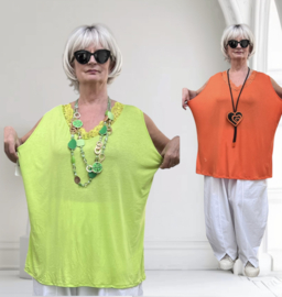 ITALIA viscose jersey basics top met kant/in meerdere kleuren