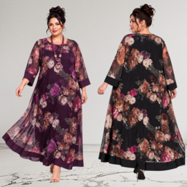ITALIA MODA oversized chiffon A-lijn wijde jurk gevoerd/in meerdere kleuren