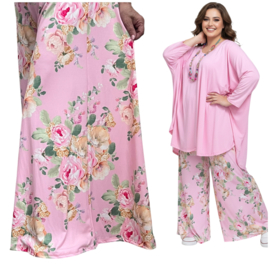 ITALY Mode jersey viscose  wijde broek apart /zeer rekbaar