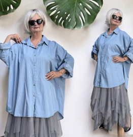 ITALIA oversized katoen jeans blouse/hemd/in meerdere kleuren
