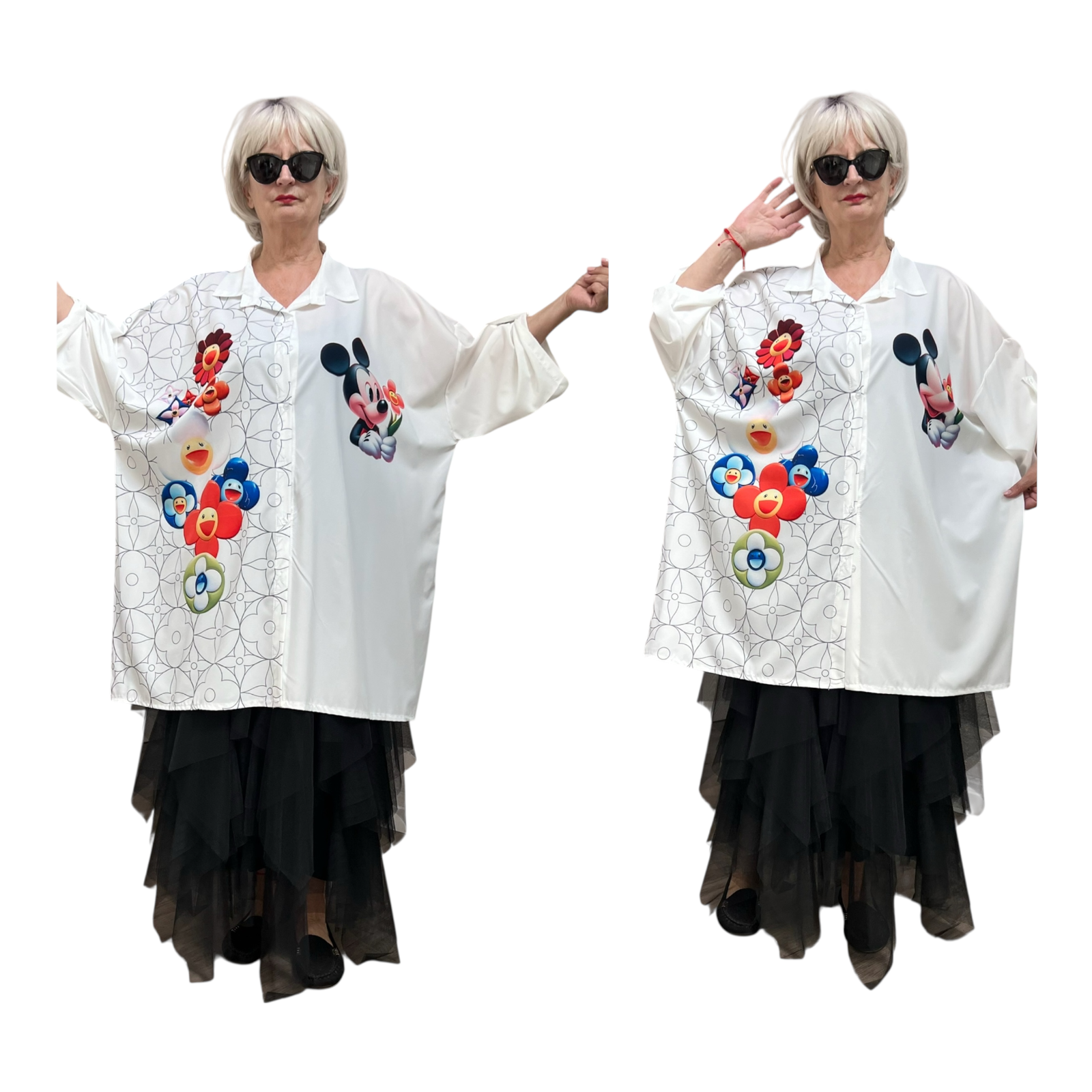 ITALIA oversized viscose blouse/hemd