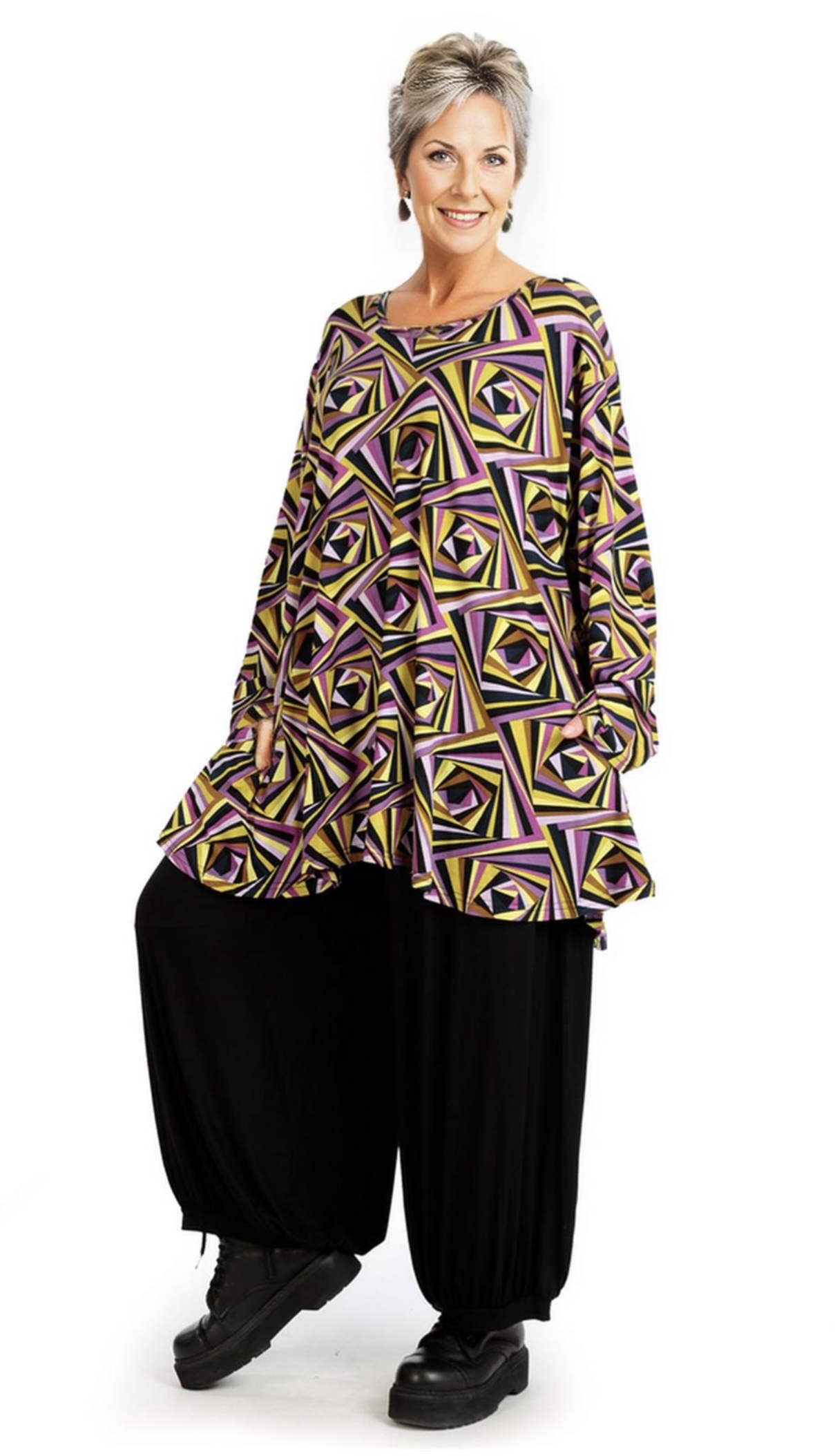 AKH oversized viscose tricot A-lijn tuniek  apart stretch