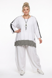 Vincenzo Allocca oversized viscose A-lijn tumiek wit/zwart stretch