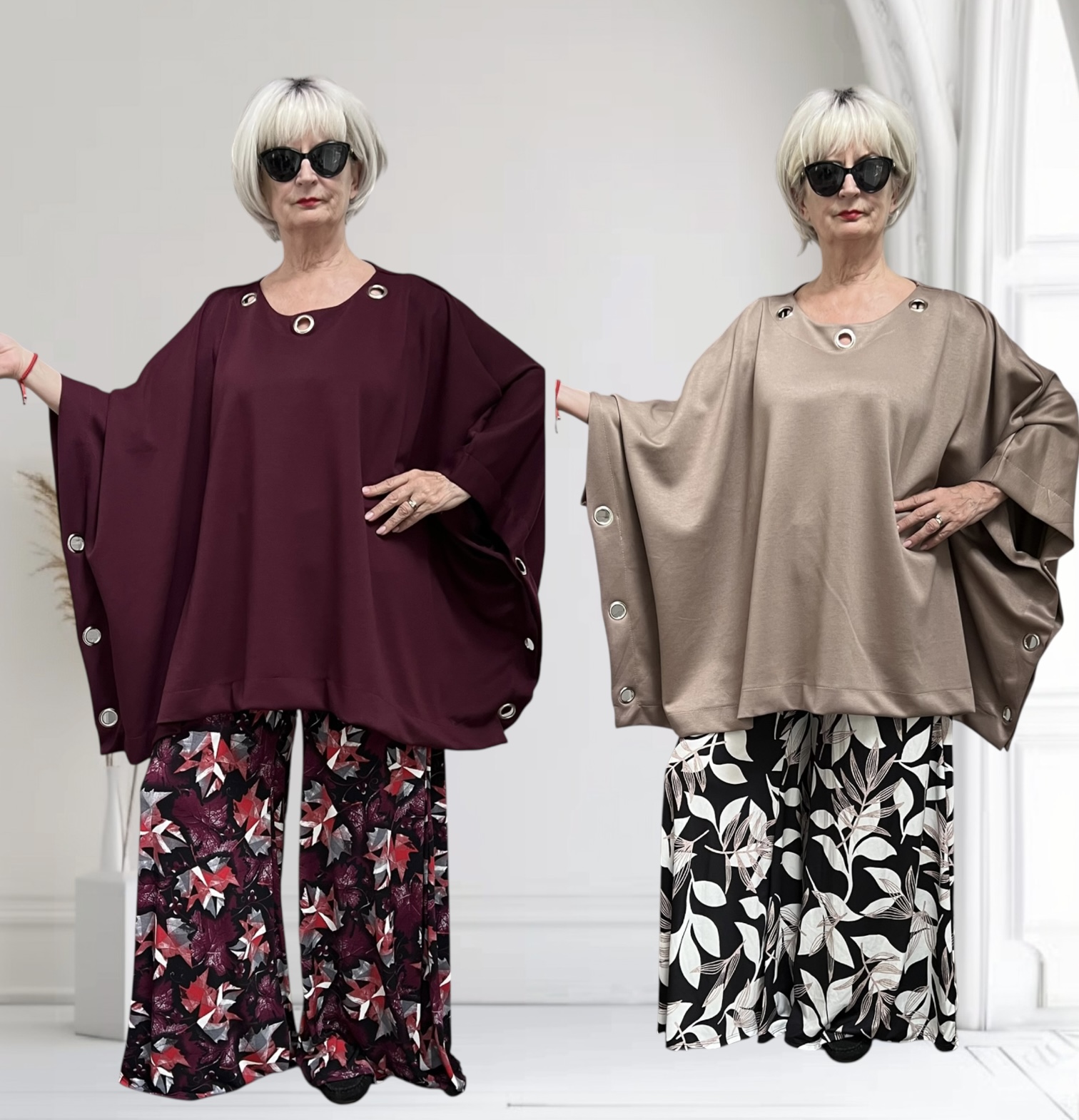 ITALIA MODA  oversized winter katoen tuniek/ poncho stretch /in meerdere kleuren