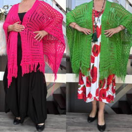 ITALIA oversized super zacht  gebreide tuniek/vest/poncho/ in meerdere kleuren