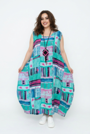 AKH oversized chique viscose  A-lijn  jurk apart/niet doorschijnend