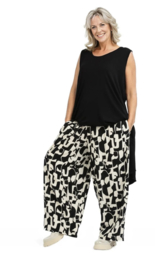 AKH viscose ballon broek zwart/wit