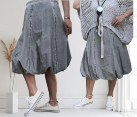 LUUKAA de modieuze kleuring oversized katoen rok /gevoerd