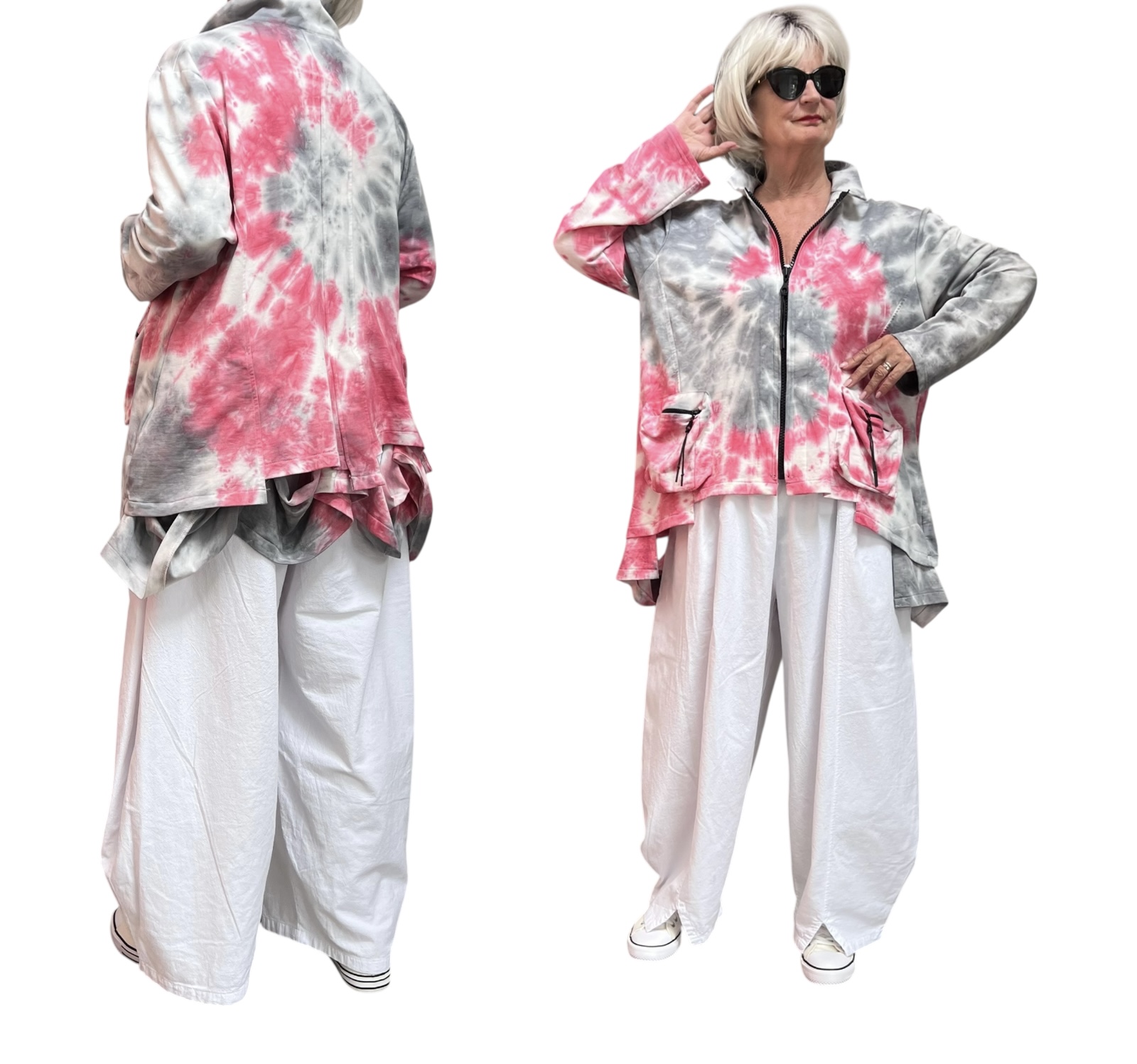 Zedd Plus de modieuze kleuring viscose A-lijn blazer/vest stretch
