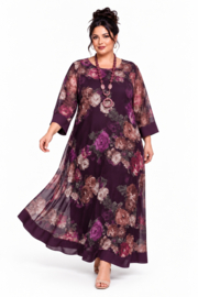 ITALIA MODA oversized chiffon A-lijn wijde jurk gevoerd/in meerdere kleuren
