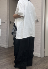 Zedd Plus oversized viscose A-lijn tuniek/top zwart/wit