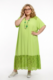 ITALIA MODA viscose  mix A-lijn jurk met kant stretch /in meerdere kleuren