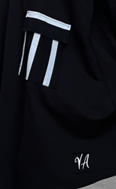 Vincenzo Allocca katoen joggingsstof blazer/jas met ritssluiting zwart/stretch