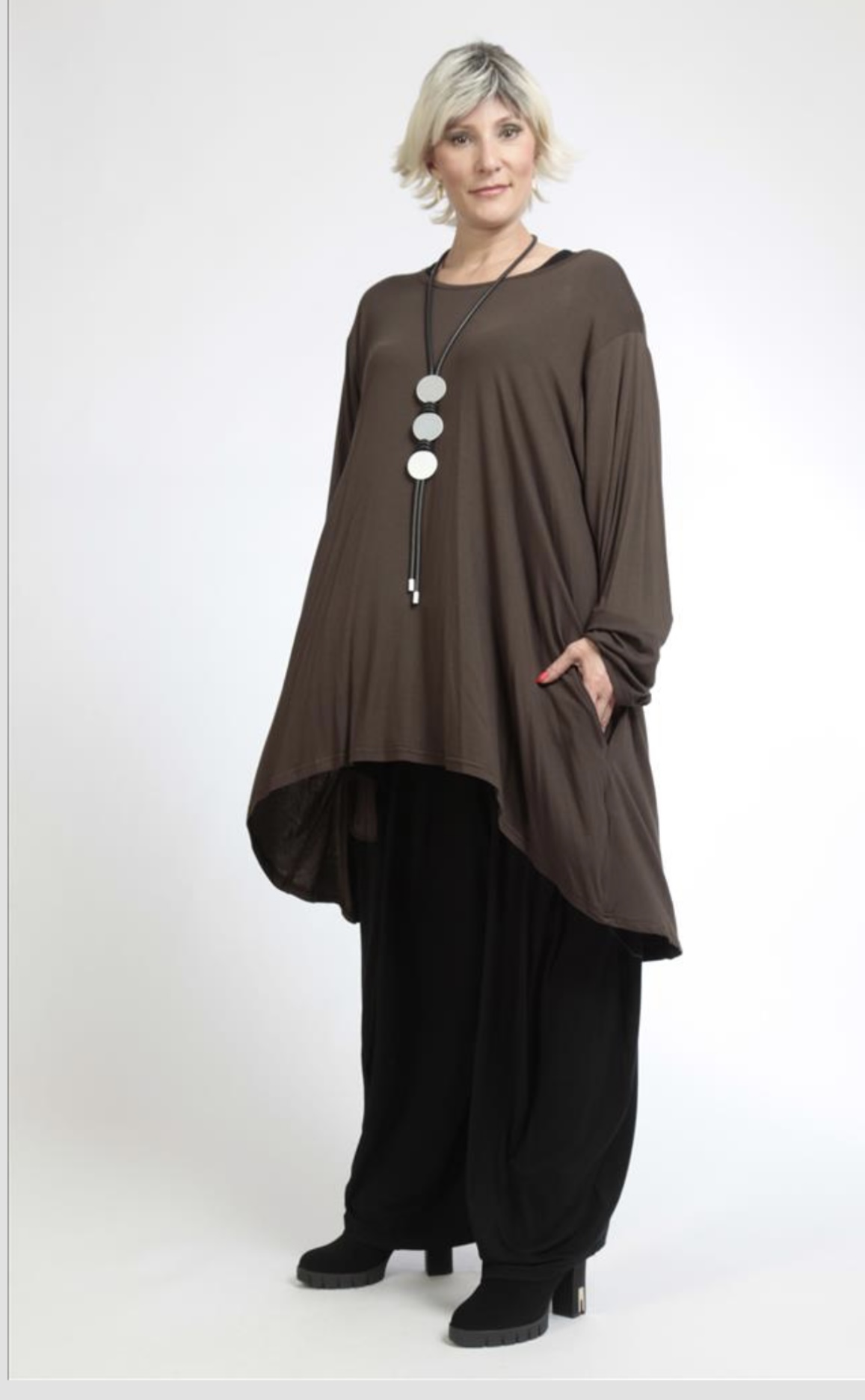 AKH oversized viscose tricot  A-lijn tuniek apart stretch