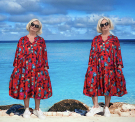 Vincenzo Allocca oversized viscose A-lijn BOHO jurk