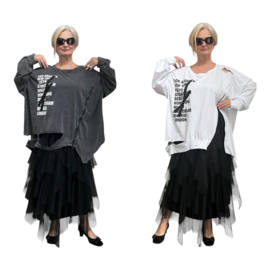 EU Queen oversized katoen A-lijn top/zwart stretch/apart/in meerdere kleuren