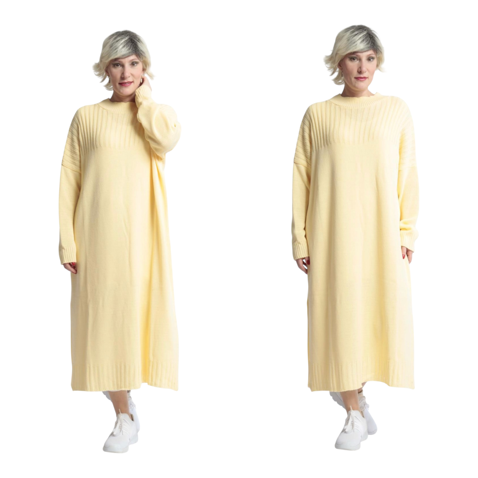 AKH gebreide oversized tuniek/jurk  apart stretch