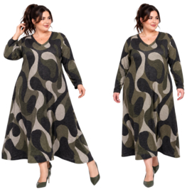 ITALIA MODA viscose mix A-lijn wijde jurk met zakken /stretch