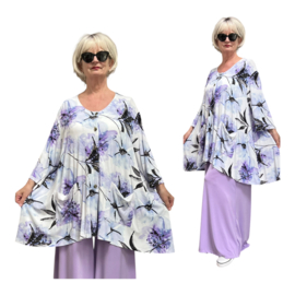 AKH oversized viscose A-lijn vest/blazer met zakken apart stretch