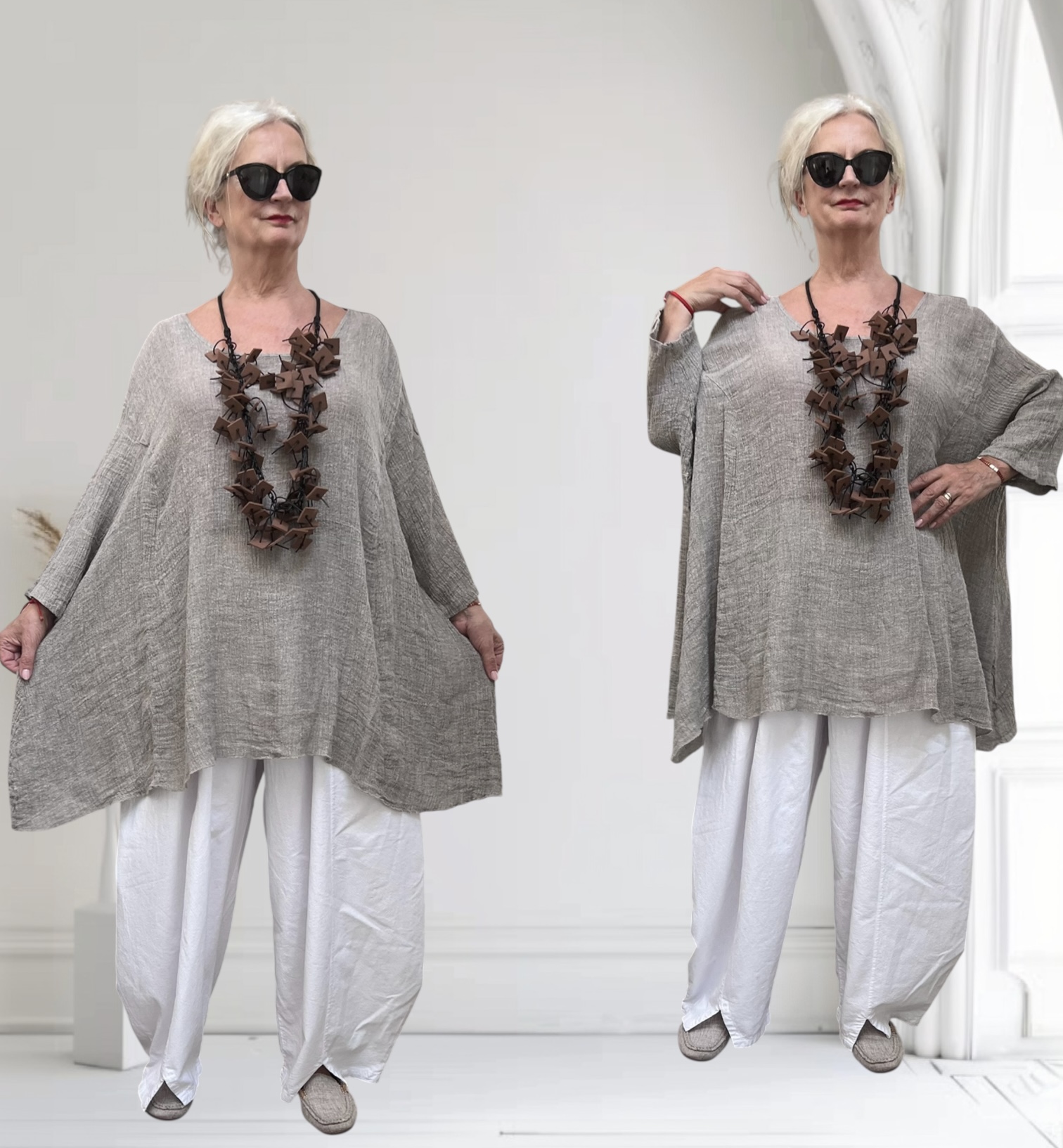 Moonshine oversized linnen top/tuniek apart