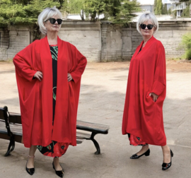 AKH oversized chique A-lijn blazer/vest met zakken apart