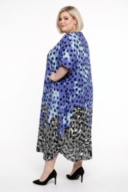 DIVAS PLANET oversized viscose kaftan/jurk met knoopsluiting