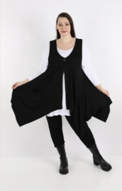 AKH jersey viscose A-lijn blazer/vest/tuniek stretch  zwart