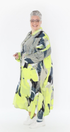 AKH A-lijn vest/blouse jurk met knoopsluiting