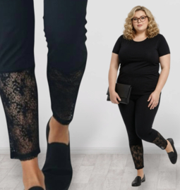 MB oversized katoen legging met KANT zwart